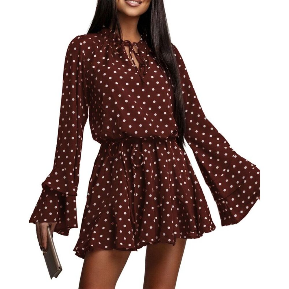 Leon Gori Womens Mini Dress, Brown